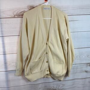 Calvin Klein Sport/Petite Yellow Cardigan Sweater Size Medium